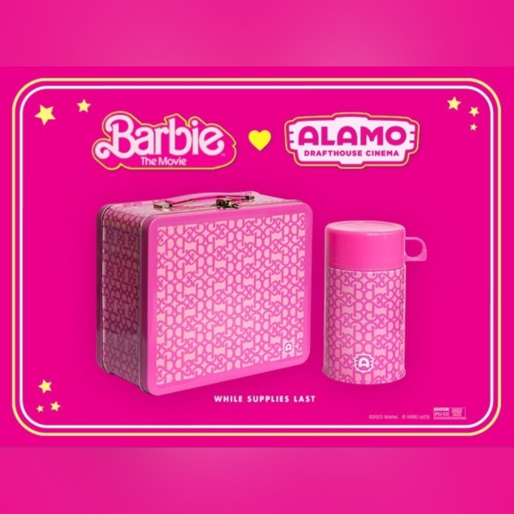 Limited Edition BARBIE Movie Party Lunch Box, Beret, Sunglasses, Sticker Set 💗